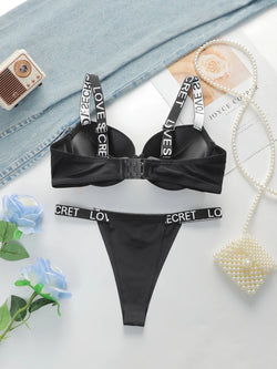 Collection of Ensemble Sexy Push-Up avec Bretelles Lettres Brillantes in a gallery layout